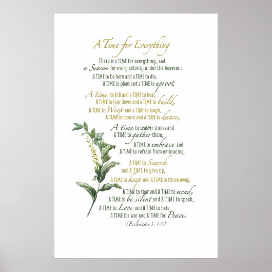全ての人のための時間 – Ecclesiastes 3: 1-8 ポスター (正面)