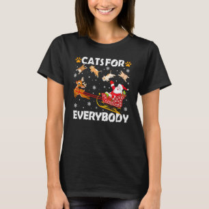 全ての人のための猫 サンタ クリスマス パジャマ Xmas 女性 Tシャツ