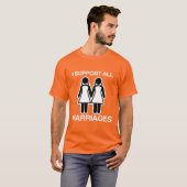 全ての婚姻を平等に支持します Tシャツ (正面フル)