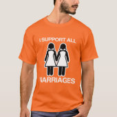 全ての婚姻を平等に支持します Tシャツ (正面)