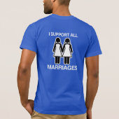 全ての婚姻を平等に支持します Tシャツ (裏面)