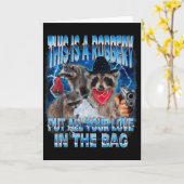 全ての愛を鞄に詰めて バレンタイン ラクーン カード (黄色い花)