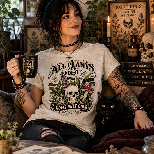 全ての植物は食べられる。ただし、一度きりなものもあるけどね トライブレンドTシャツ