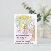 全ての猫が天国に?ギフトおもしろい&ティー ポストカード (スタンド正面)