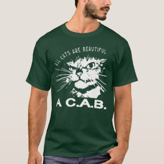 全ての猫は美しい A C A B 猫好きな面白い少年 Tシャツ
