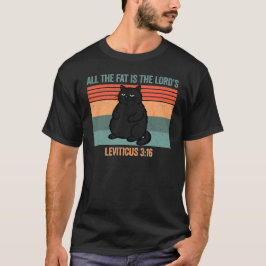 全ての脂は主のもの レビ記3:16 猫 レトロ Tシャツ