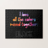 全ての色が一緒になった真っ黒が好き ジグソーパズル (横)