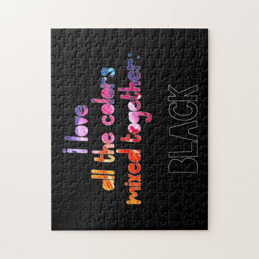 全ての色が一緒になった真っ黒が好き ジグソーパズル (縦)