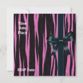 全ての行事に使える 黒とピンクの蝶結びの招待状 招待状 (裏面)