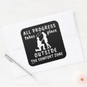 全ての進歩は快適な圏外で起こる スクエアシール (封筒)