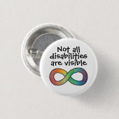 全ての障害が明らかに自閉症に認められているわけではない 缶バッジ (正面&裏面)