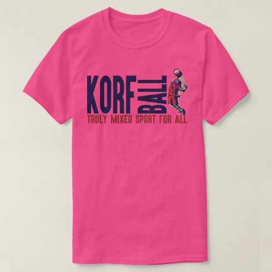全てのKorfBallのための真に混合されたスポーツKorfBall Tシャツ (デザイン正面)