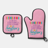 全ては完全にコントロールされている 鍋つかみ&鍋敷きセット (正面)