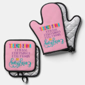 全ては完全にコントロールされている 鍋つかみ&鍋敷きセット (正面/裏面)