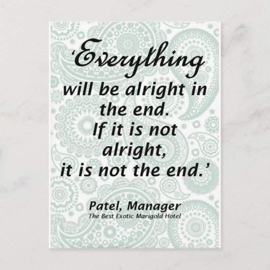 全ては最終的には大丈夫 ポストカード (正面)