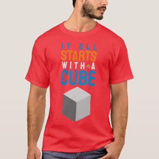 全ては立方体3Dアーティストのデザインモーションから始まる Tシャツ