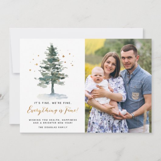 全ては素晴らしScript Christmas Tree写真 シーズンカード (正面)