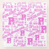 全てをピンクにする ガラスコースター (正面)