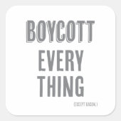 全てをボイコットする（ベーコンを除く） スクエアシール (正面)