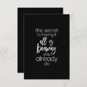 全てを手に入れる秘訣は既にあなたを知っている サンキューカード (正面/裏面)