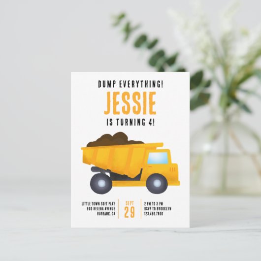 全てを投げ出せ!建設的な誕生日パーティーの招待状 ポストカード (スタンド正面)