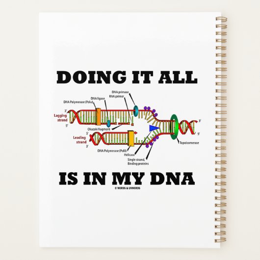 全てを行うことは私のDNA分子生物学のユーモアの中にある プランナー手帳 (裏面)