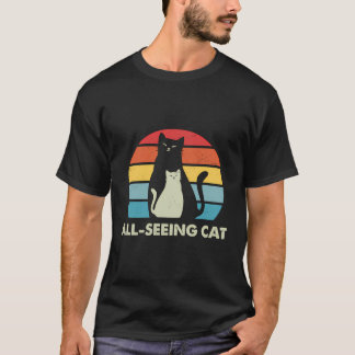 全てを見通す猫 楽しい猫好き ユーモア 子猫 ネコ Tシャツ