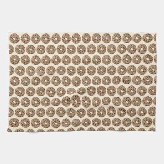 全てポピー胡麻種子ベーゲルブレックファーストフード キッチンタオル (横)