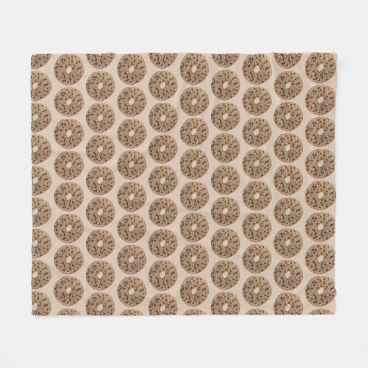 全てポピー胡麻種子ベーゲルブレックファーストフード フリースブランケット (正面(横))