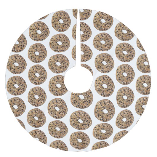 全てポピー胡麻種子ベーゲルブレックファーストフード ブラッシュドポリエステルツリースカート (正面)