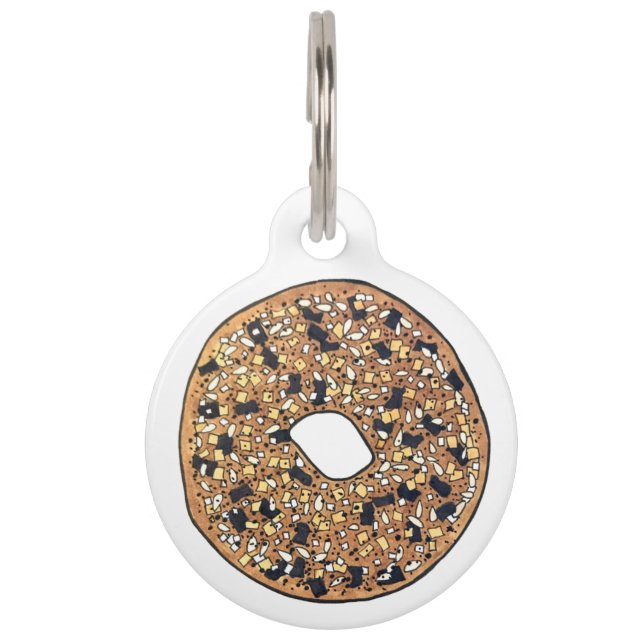 全てポピー胡麻種子ベーゲルブレックファーストフード ペット　ネームタグ (正面)