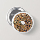 全てポピー胡麻種子ベーゲルブレックファーストフード 缶バッジ (正面&裏面)