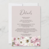 全てワンピンクホワイトフローラ結婚 招待状 (裏面)