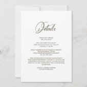 全て一つのエレガント白いフローラ結婚 招待状 (裏面)
