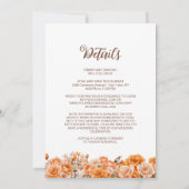 全て一つのオレンエレガントジフローラ結婚 招待状 (裏面)