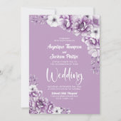 全て一つのピンクのフローラ 招待状 (正面)