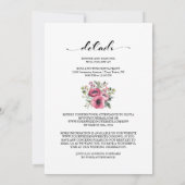 全て一つのピンクのフローラ 招待状 (裏面)