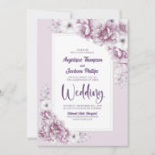 全て一つのピンクのフローラ 招待状 (正面)