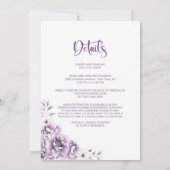 全て一つのピンクのフローラ 招待状 (裏面)