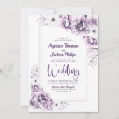 全て一つのピンクのフローラ 招待状 (正面)