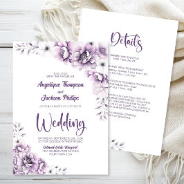 全て一つのピンクのフローラ 招待状