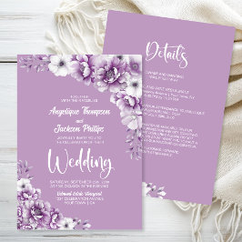 全て一つのピンクのフローラ 招待状