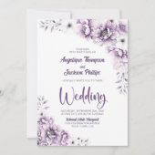 全て一つのピンクのフローラ 招待状 (正面)