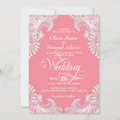 全て一エレガント色のレース結婚で 招待状 (正面)