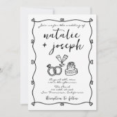 全て一筆書き書で結婚す 招待状 (正面)