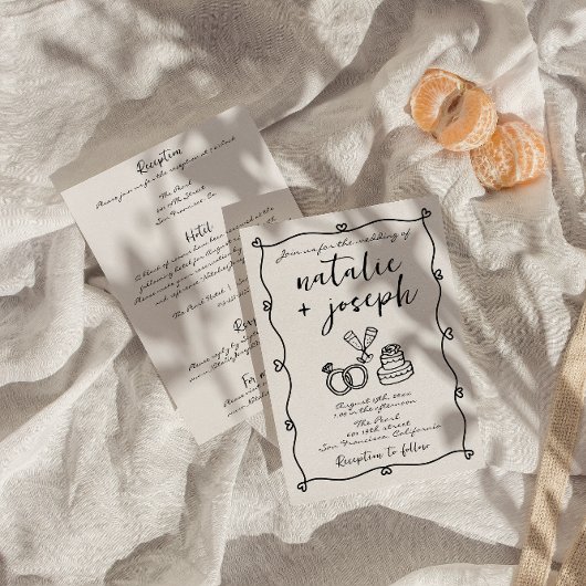 全て一筆書き書で結婚す 招待状