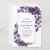全て一素朴紫のフローラ結婚 招待状 (正面)