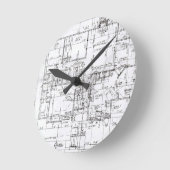 全て建築家！ ラウンド壁時計 (傾斜)