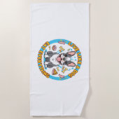 全て犬のように生き食べる ビーチタオル (正面)