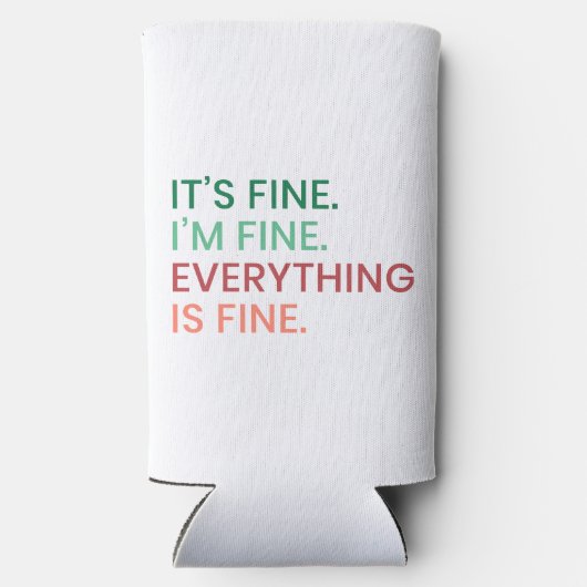 全て素晴らし |おもしろい毎日の皮肉な引用文 スリム缶クーラー (裏面)